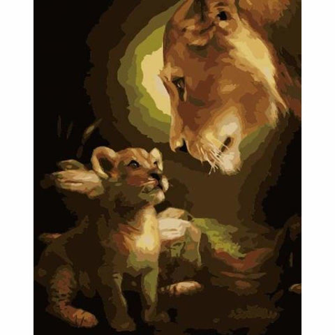 Animal Lion Diy Paint By Numbers Kits ZXB764 - NEEDLEWORK KITS