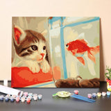 Cat And Fish – Paint By Numbers Kit