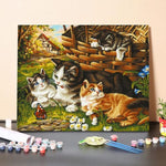 Cat And Kittens – Paint By Numbers Kit