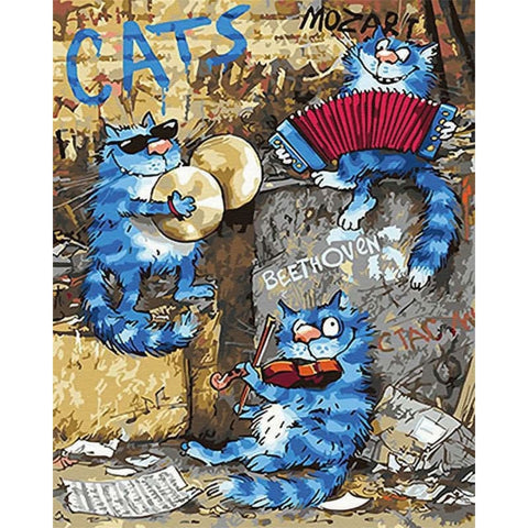 Cat Diy Paint By Numbers Kits PBN95638 - NEEDLEWORK KITS