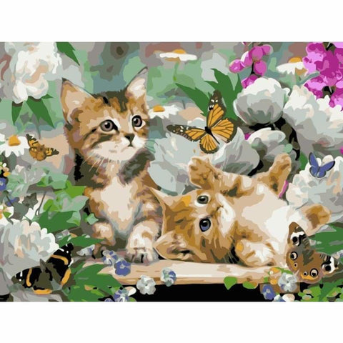 Cat Diy Paint By Numbers Kits WM-1482 - NEEDLEWORK KITS