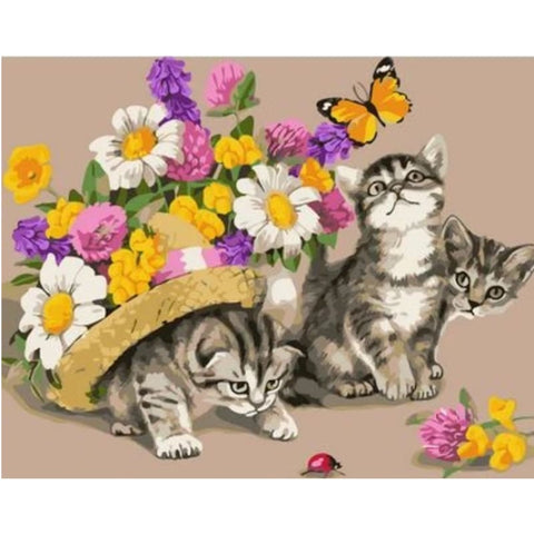 Cat Diy Paint By Numbers Kits ZXQ2404 - NEEDLEWORK KITS