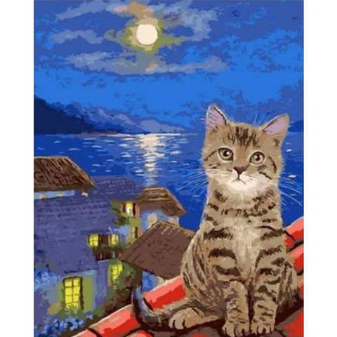 Cat Diy Paint By Numbers Kits ZXQ2570 - NEEDLEWORK KITS