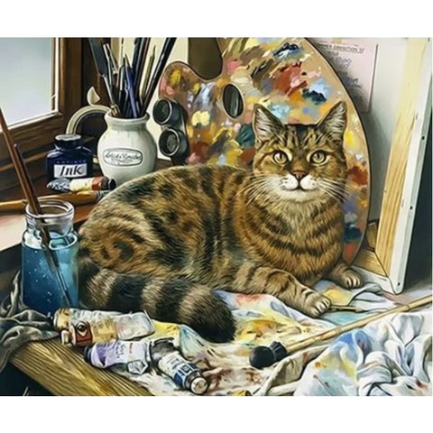 Cat Diy Paint By Numbers Kits ZXQ3995 - NEEDLEWORK KITS