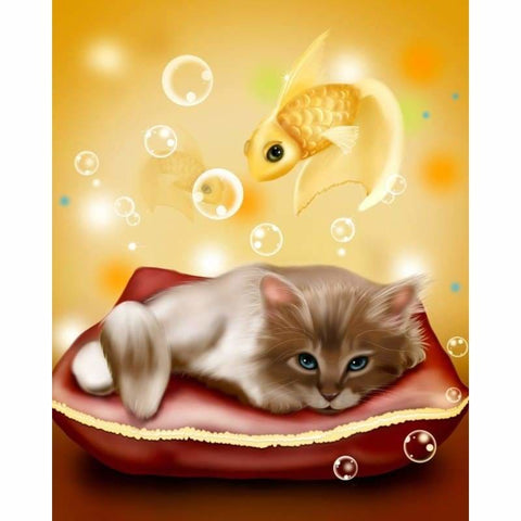 Cat Fish Diy Paint By Numbers Kits VM95417 - NEEDLEWORK KITS