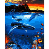 Dolphin Diy Paint By Numbers Kits ZXQ870 - NEEDLEWORK KITS