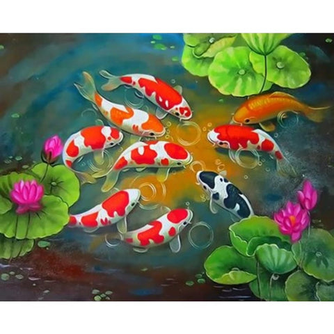 Fish Diy Paint By Numbers Kits ZXQ3883 - NEEDLEWORK KITS