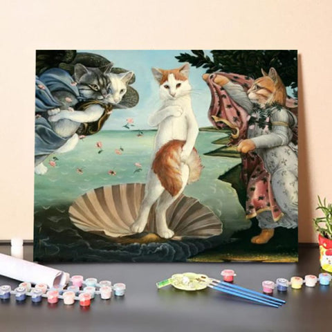 Kitty On The Half Shell – DIY Painting By Numbers Kit