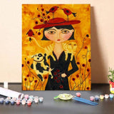 Lady Pets Dog Cat Red Birds – Paint By Numbers Kit