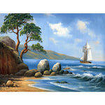 Landscape Boat Diy Paint By Numbers Kits VM51400 - NEEDLEWORK KITS