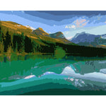 Landscape Mountain Lake Diy Paint By Numbers Kits WM-1284 - NEEDLEWORK KITS