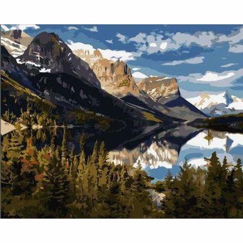 Landscape Mountain Lake Diy Paint By Numbers Kits ZXE314 - NEEDLEWORK KITS