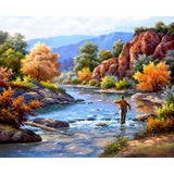Landscape Mountain Lake Diy Paint By Numbers Kits ZXQ2942 - NEEDLEWORK KITS