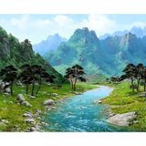 Landscape Mountain Lake Diy Paint By Numbers Kits ZXQ3425 - NEEDLEWORK KITS