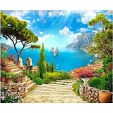 Landscape Seaside Town Diy Paint By Numbers Kits ZXQ3489 - NEEDLEWORK KITS