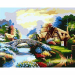 Landscape Village Paint By Numbers Kits ZXB521 - NEEDLEWORK KITS