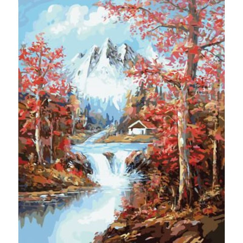 Landscape Waterfall Diy Paint By Numbers Kits ZXZ-101 - NEEDLEWORK KITS