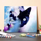 Paint By Numbers Kit – Black Cat in The Flowers