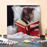 Paint by Numbers Kit-Cat reading