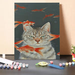 Paint by Numbers Kit-Cat Trying To Catch Fish