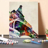 Paint by Numbers Kit-Eiffel Tower Watercolor