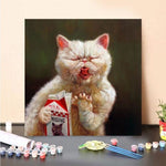 Paint by Numbers Kit-Gluttonous cat