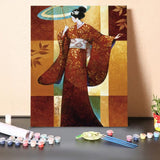 Paint by Numbers Kit-Japanese Woman with Umbrella