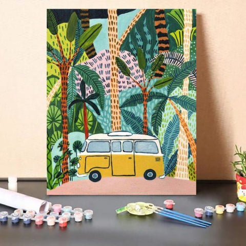 Paint By Numbers Kit Jungle Camper