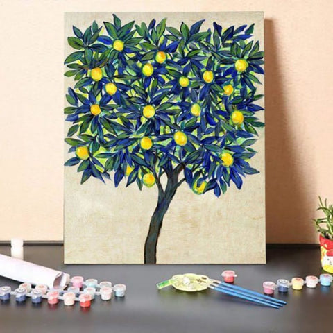 Paint by Numbers Kit-Lemon Tree Composition II Wall Art