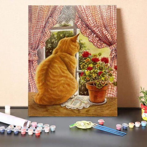 Paint by Numbers Kit – Orange Cat by The Window