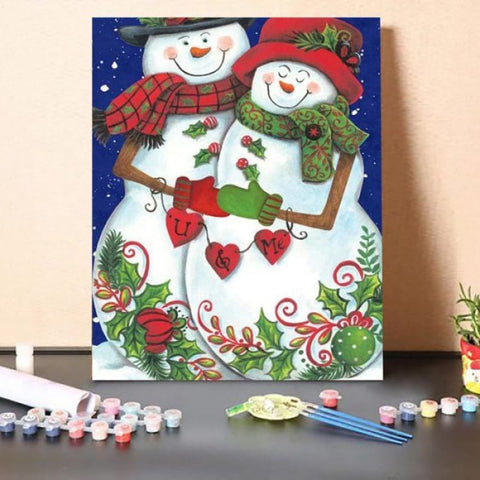 Paint By Numbers Kit-Snow Couple