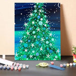 Paint By Numbers Kit – Starry Sky Sea And Christmas Tree