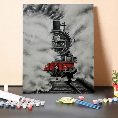 Paint by Numbers Kit-Steam Engine