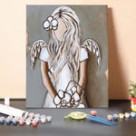 Paint by Numbers Kit-White rose in hand