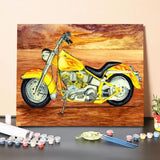 Paint by Numbers Kit-Yellow Motorcycle