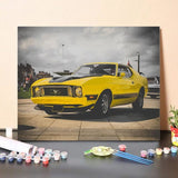 Paint By Numbers Kit Yellow Mustang