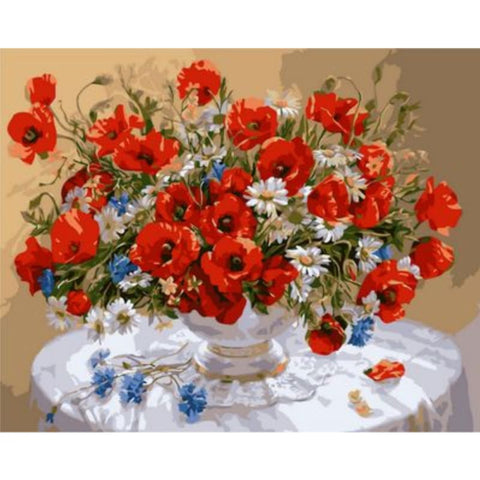 Poppy Flower Diy Paint By Numbers Kits ZXQ1530 - NEEDLEWORK KITS