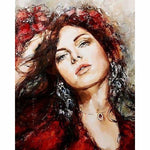 Portrait Woman Diy Paint By Numbers Kits ZXQ3900 - NEEDLEWORK KITS