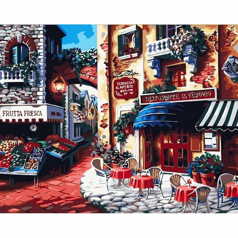 Town Landscape Diy Paint By Numbers Kits PBN55392 - NEEDLEWORK KITS