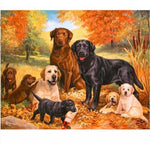 Warm Dog Famliy Diy Paint By Numbers Kits VM00111 - NEEDLEWORK KITS